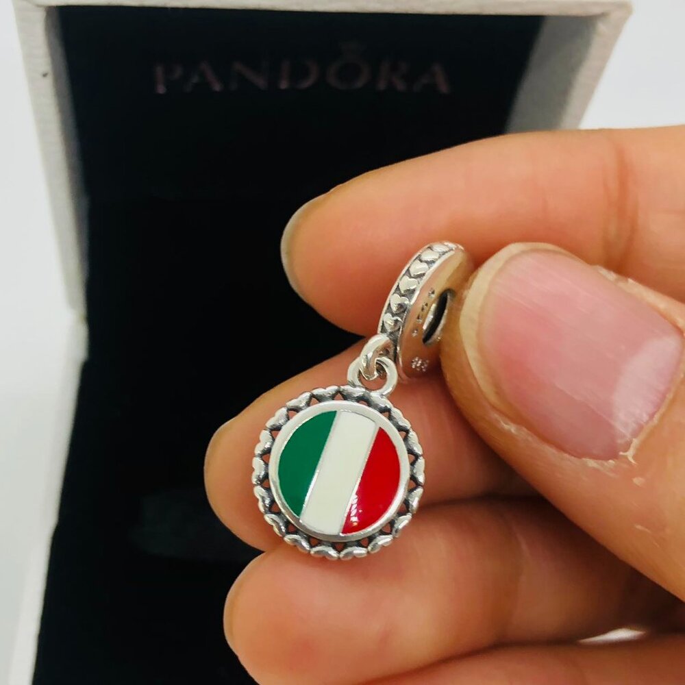 ✨🔥Pandora Italy Flag Dangle Charm S925 Silver with box